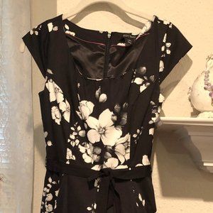 White Black Floral Dress